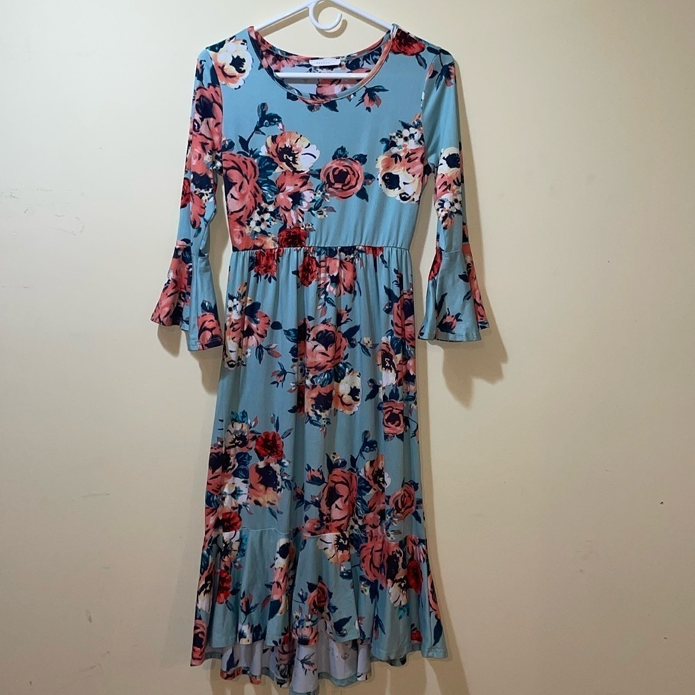 Womens Reborn J Mint Long Sleeve Maxi Dress